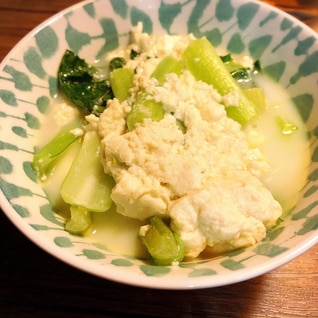 簡単!!豆腐と小松菜の炒め物